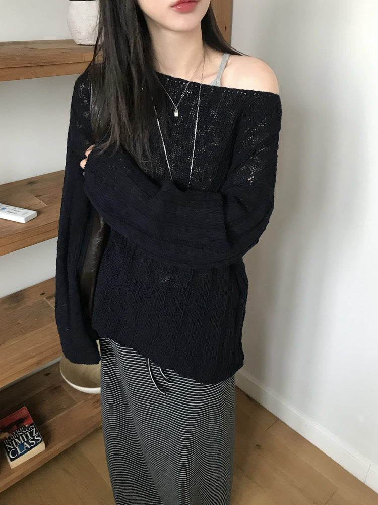 美色削肩細帶背心