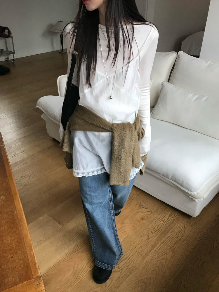 美色船領修身上衣