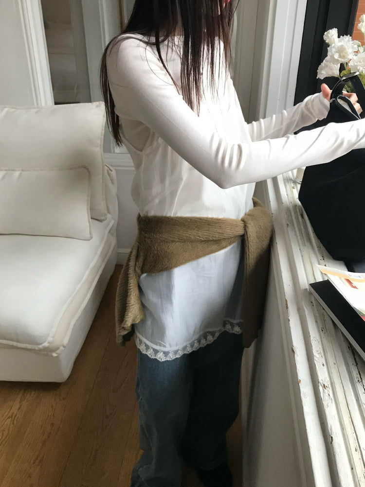 美色船領修身上衣