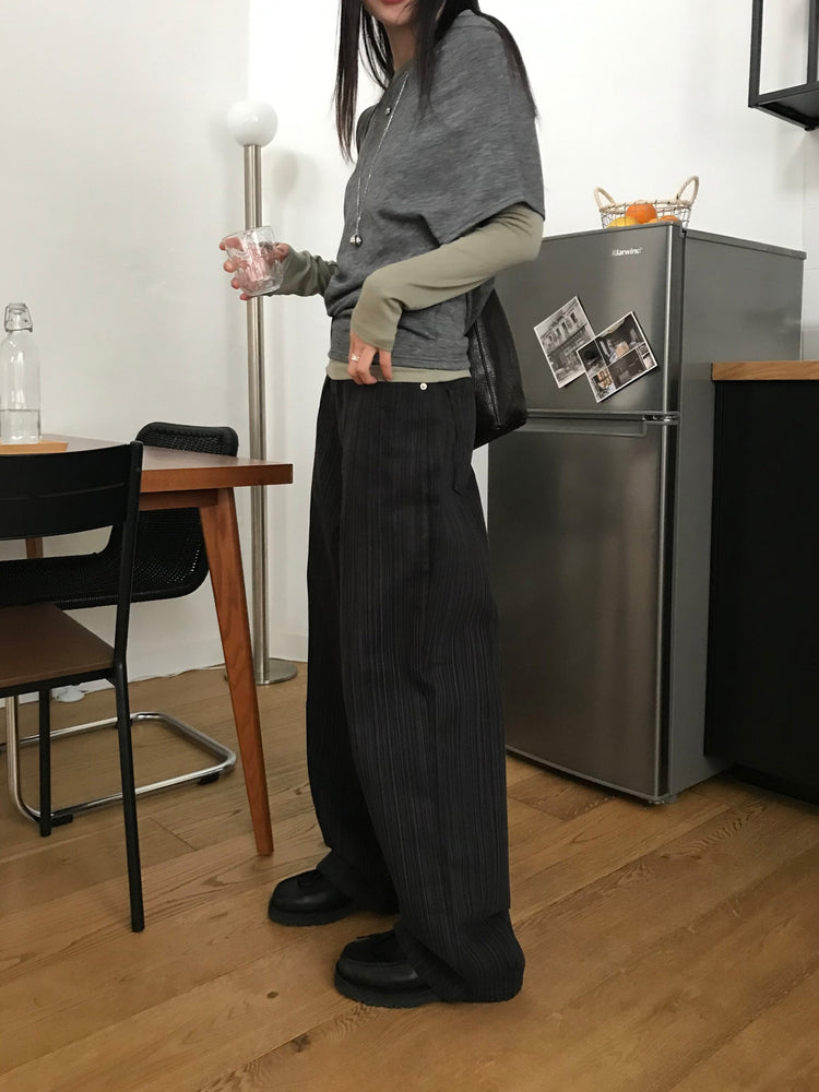 美肩堆堆細節修身上衣