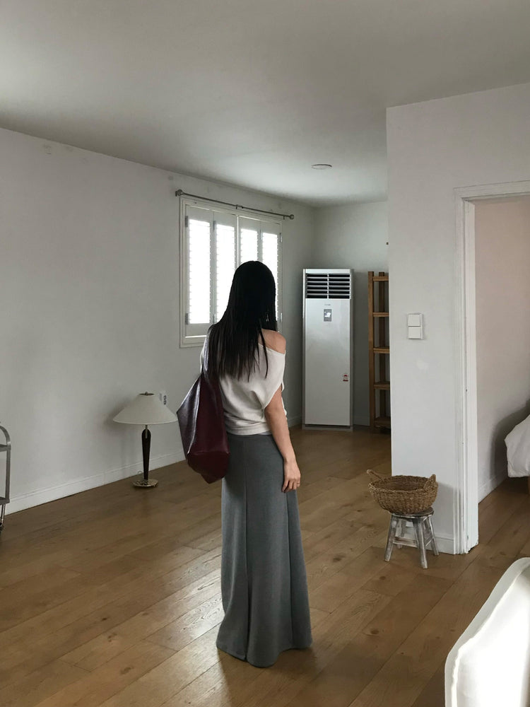 掛脖條紋修身上衣