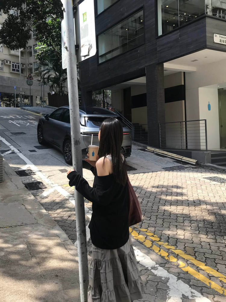 微傘層次感抽繩中裙