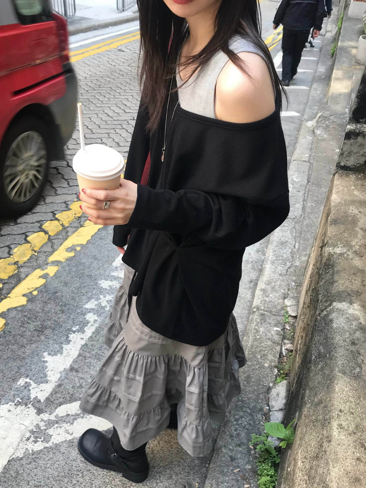 微傘層次感抽繩中裙