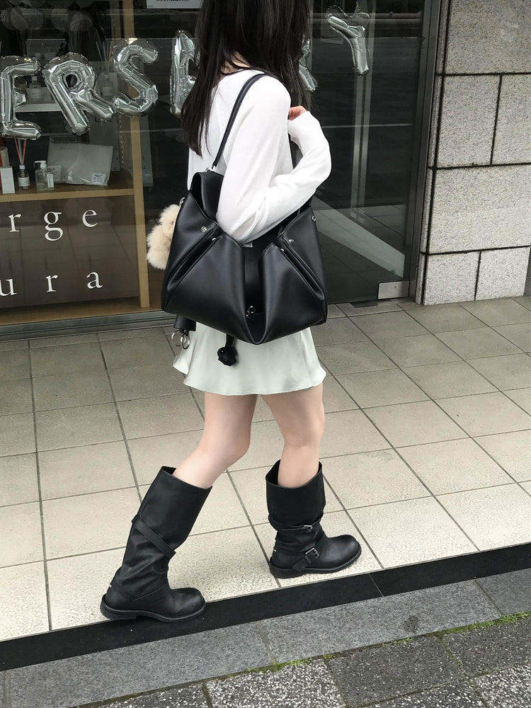 光澤感微傘短裙