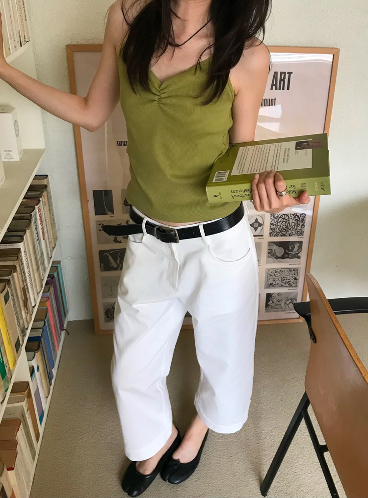 抓皺壓線掛脖背心