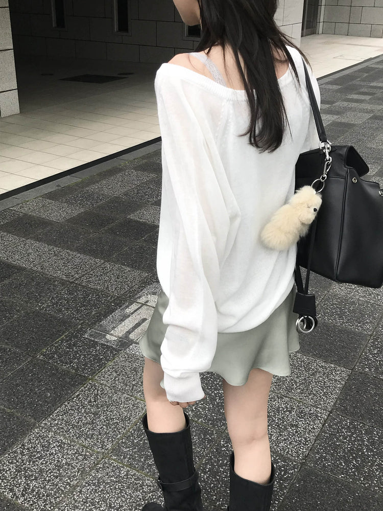 光澤感微傘短裙