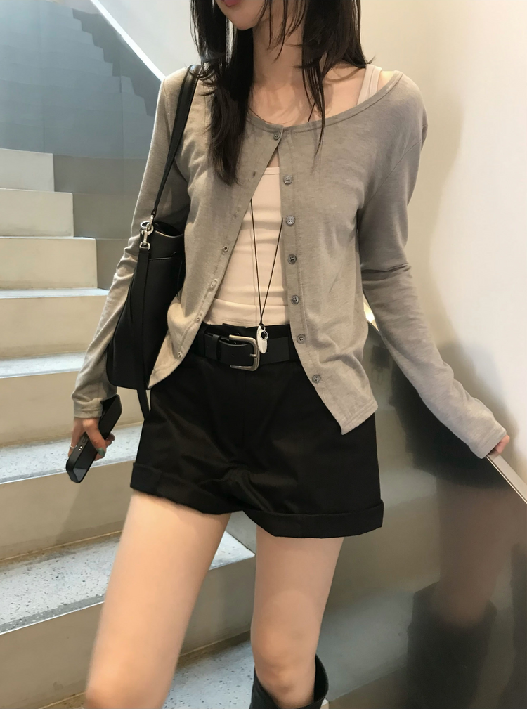 美色圓領排鈕外套
