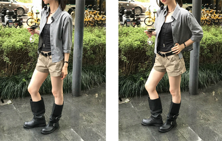 金屬扣工裝細節低腰短褲