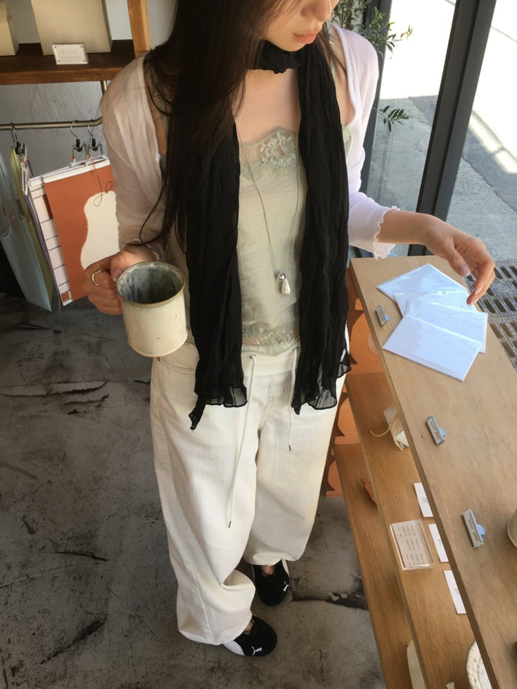 春季美色花邊細節排鈕外套