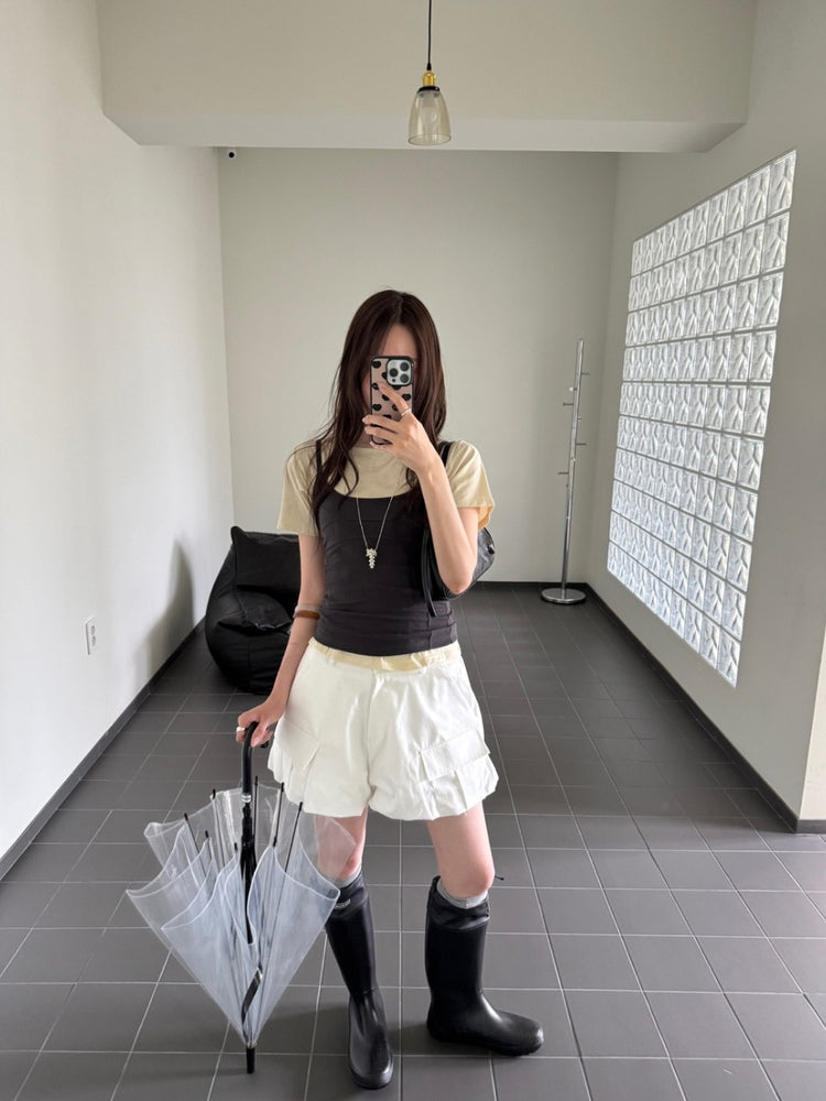 美色船領壓線細節上衣