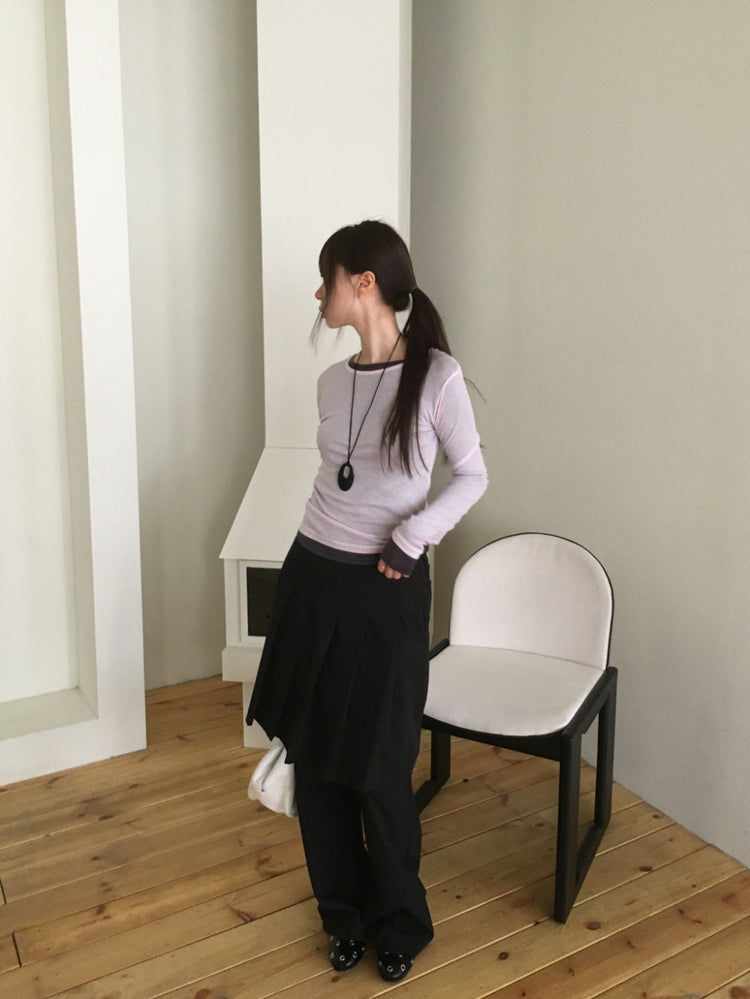 天絲微透基礎修身上衣