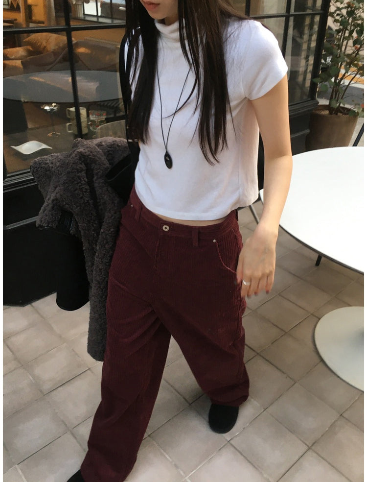 小企領美肩修腰細節上衣