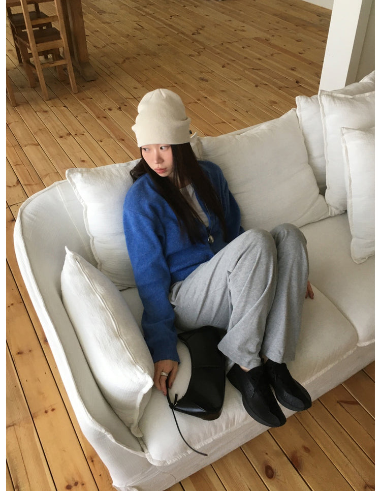 格紋反著腰頭細節棉褲