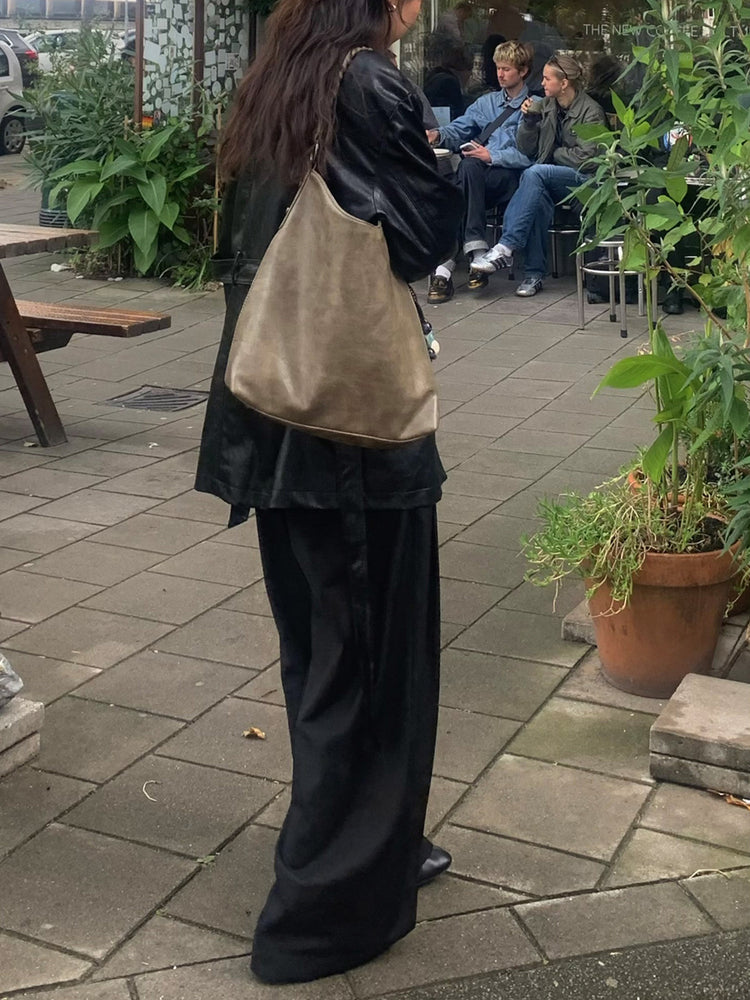 皮質/麂皮質感綁帶西外