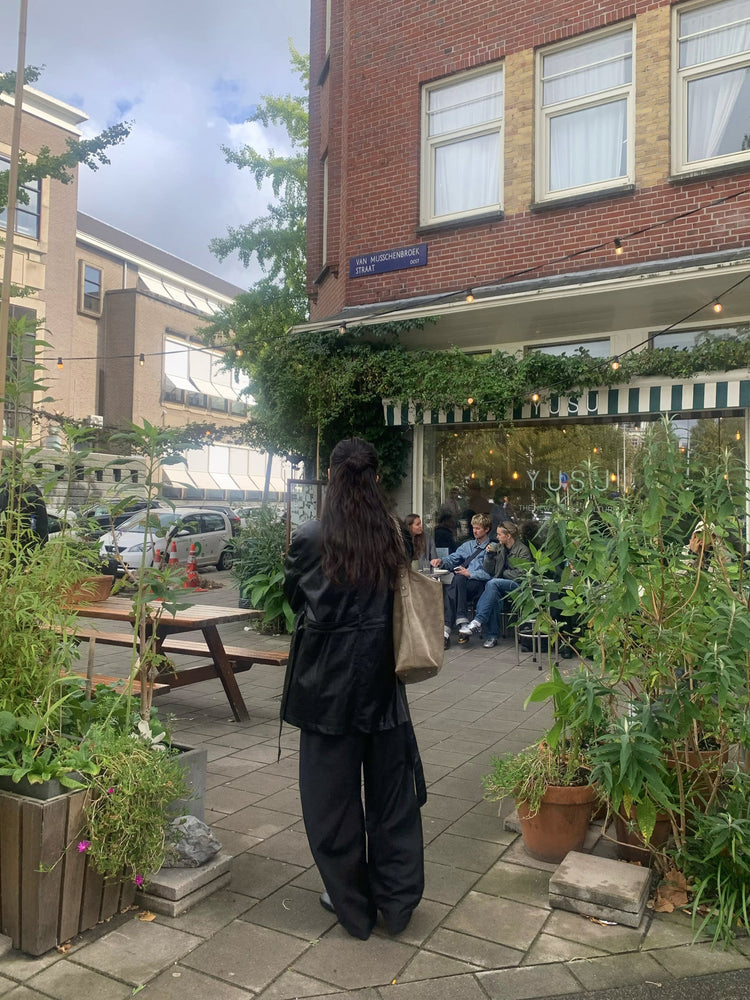 皮質/麂皮質感綁帶西外