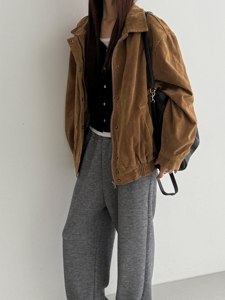 (現)美色磨砂皮質感外套