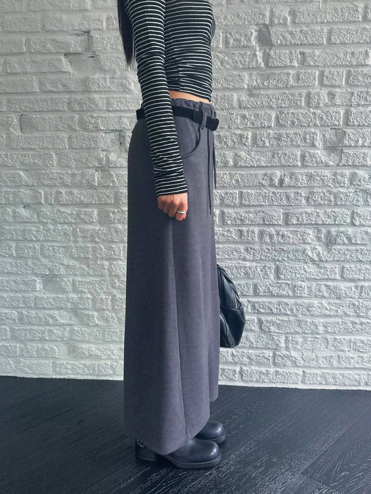 細腰頭皮帶扣壓線及踝棉裙