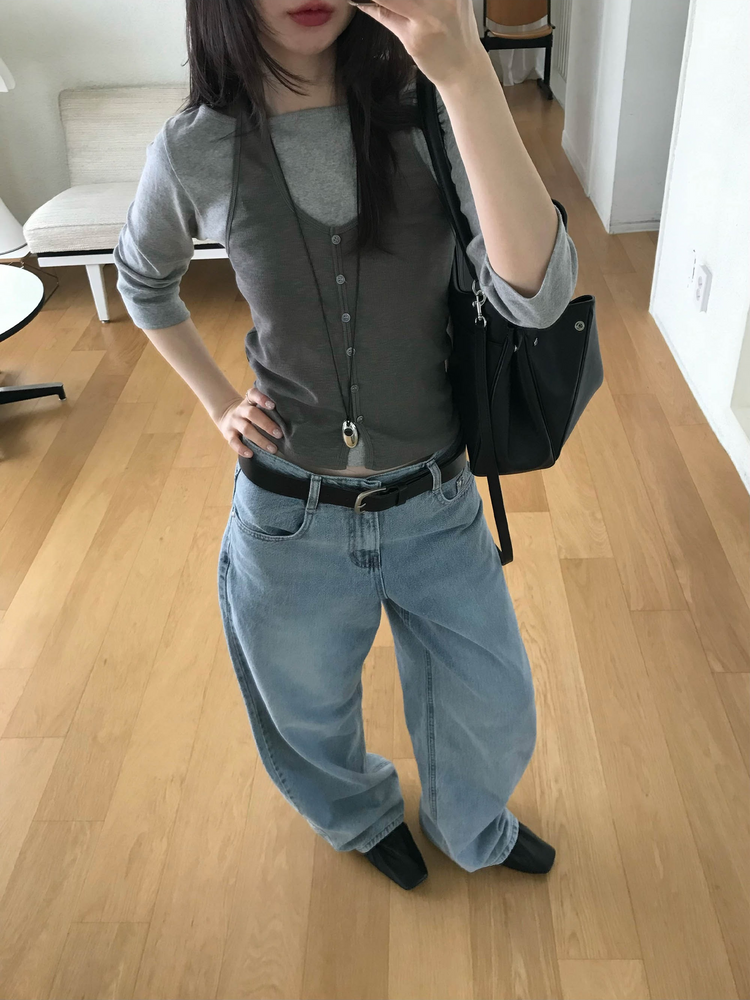 掛脖排鈕細節背心