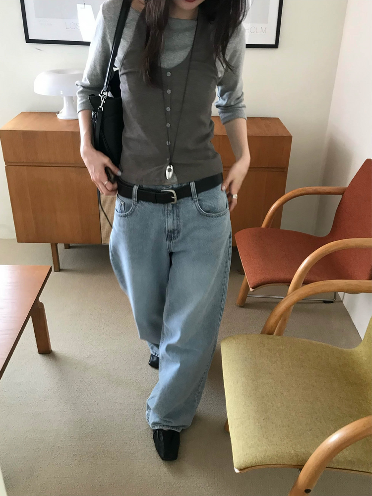 掛脖排鈕細節背心