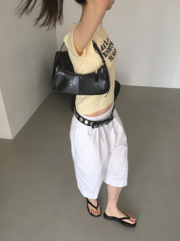美色字母印花修身上衣