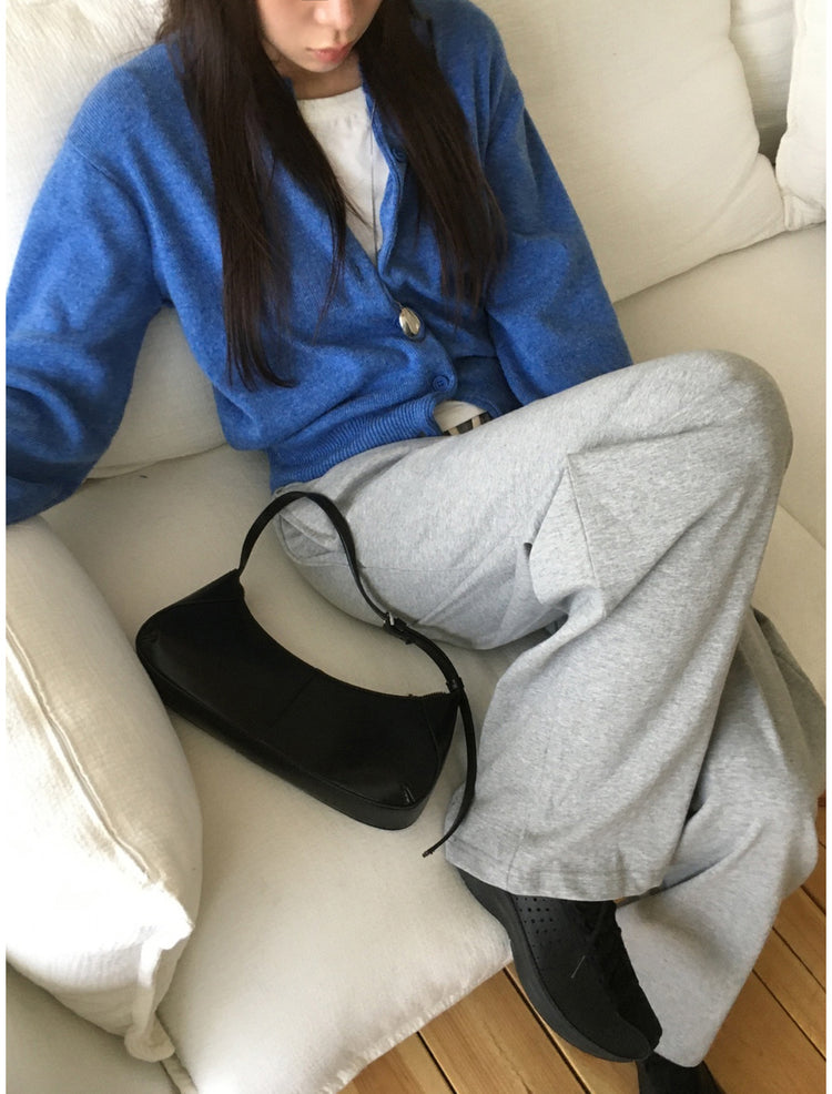 格紋反著腰頭細節棉褲