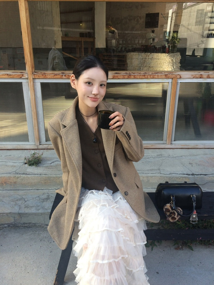 極美透紗蛋糕層次感及踝裙