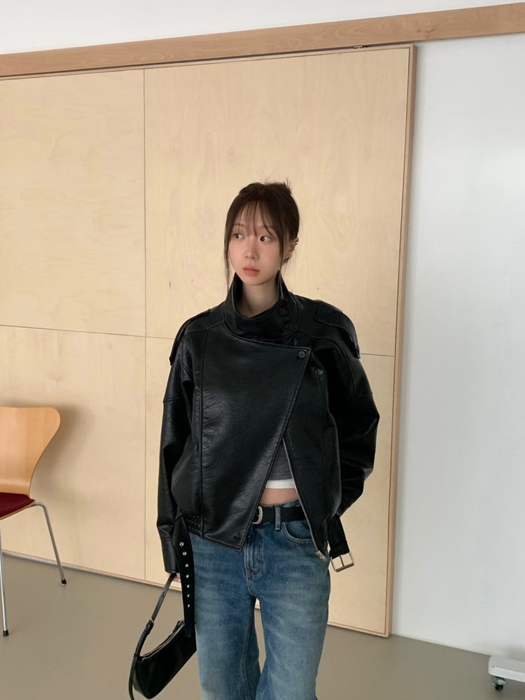 暗條紋交疊修身上衣