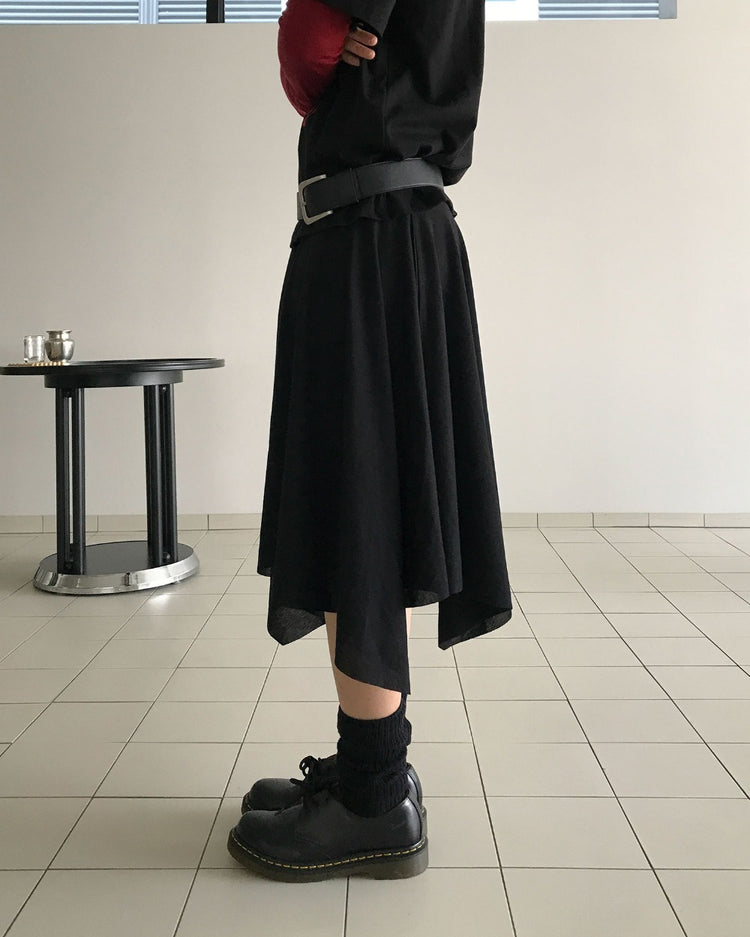 不規則下擺細節棉裙