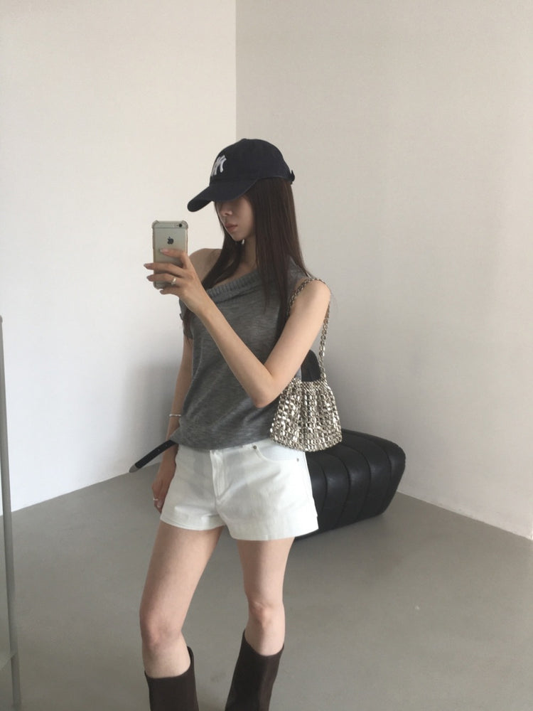 雙層設計感低腰短褲
