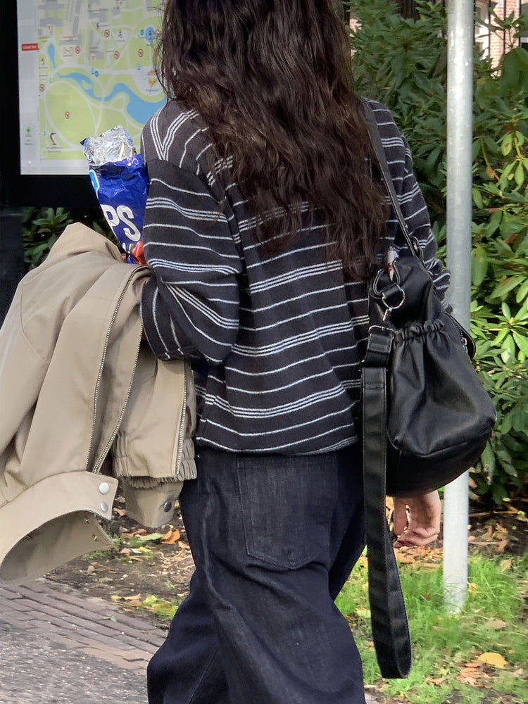 七分袖修腰層次襯衫