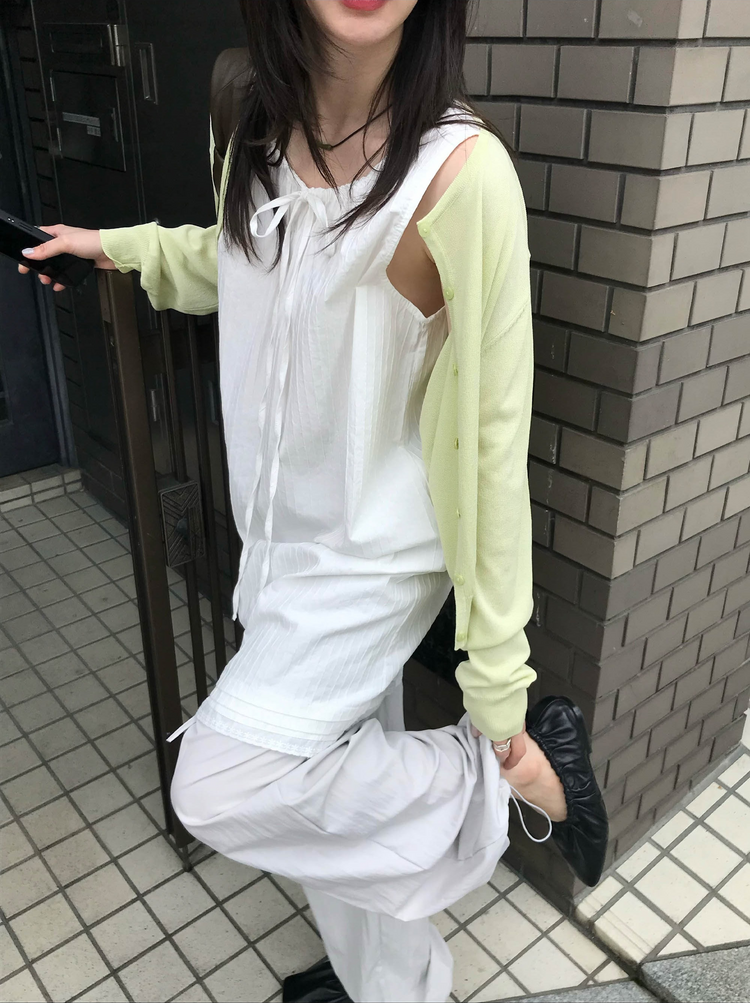 輕薄透膚美色針織外套