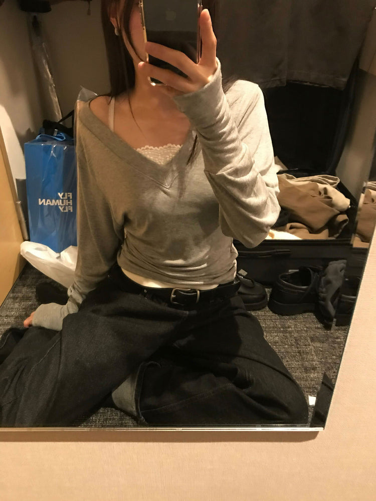 蕾絲邊平口背心