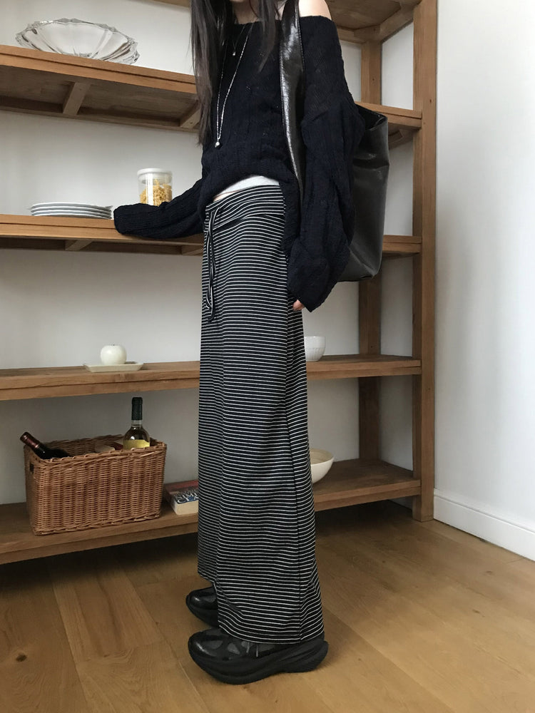 美肩微透紋理針織上衣