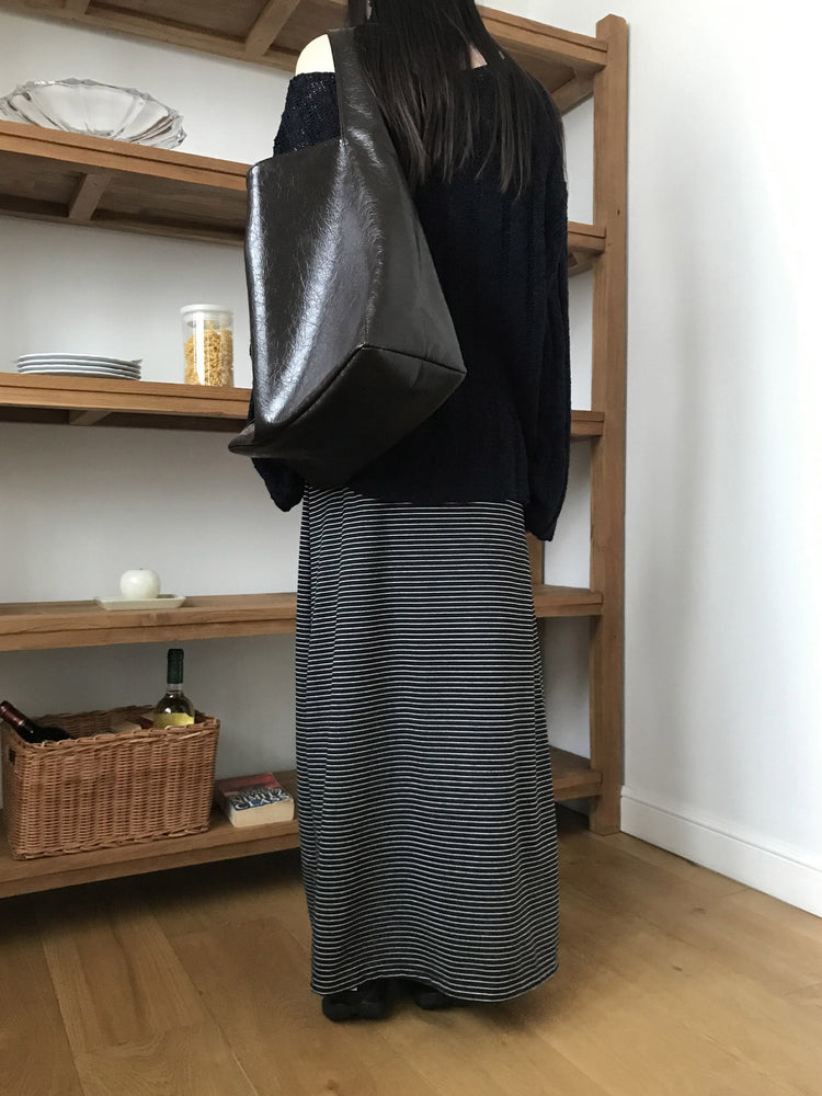 美肩微透紋理針織上衣
