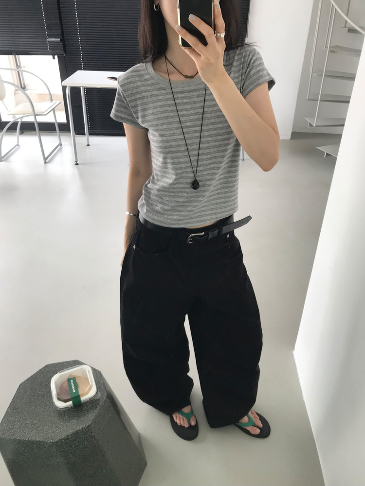 美色寬鬆層次工裝褲