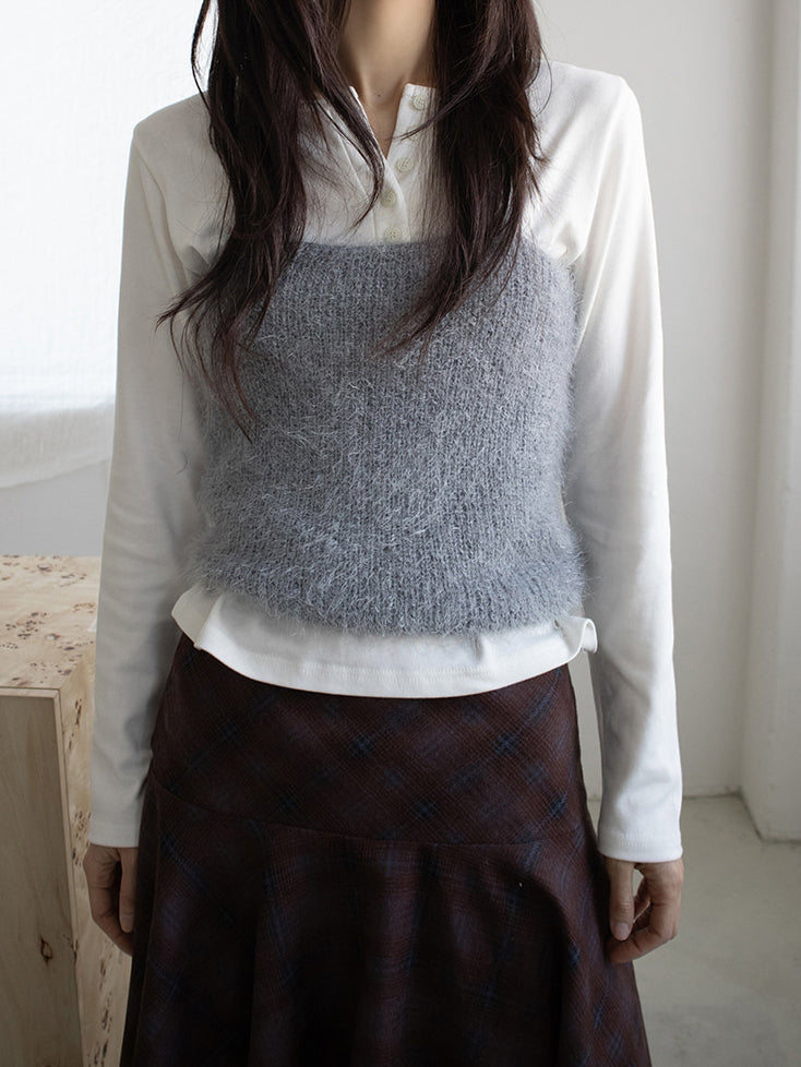 格紋不規則下擺半裙