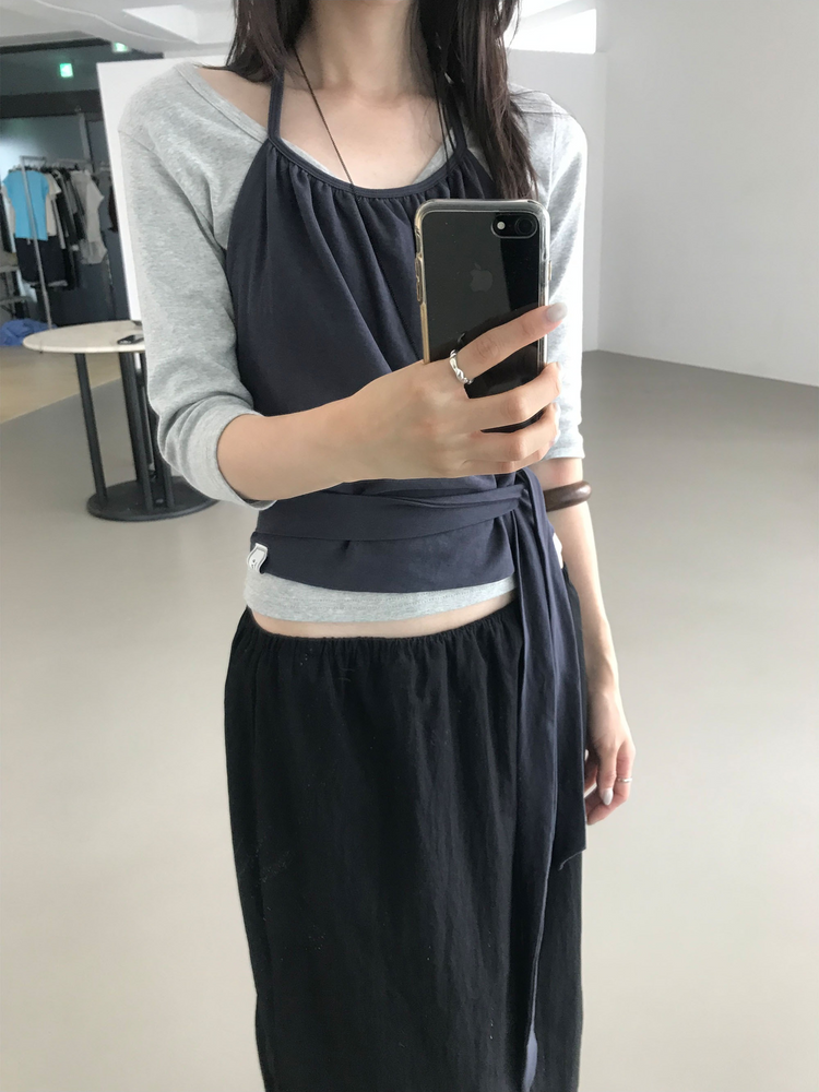 亨利V領七分袖上衣