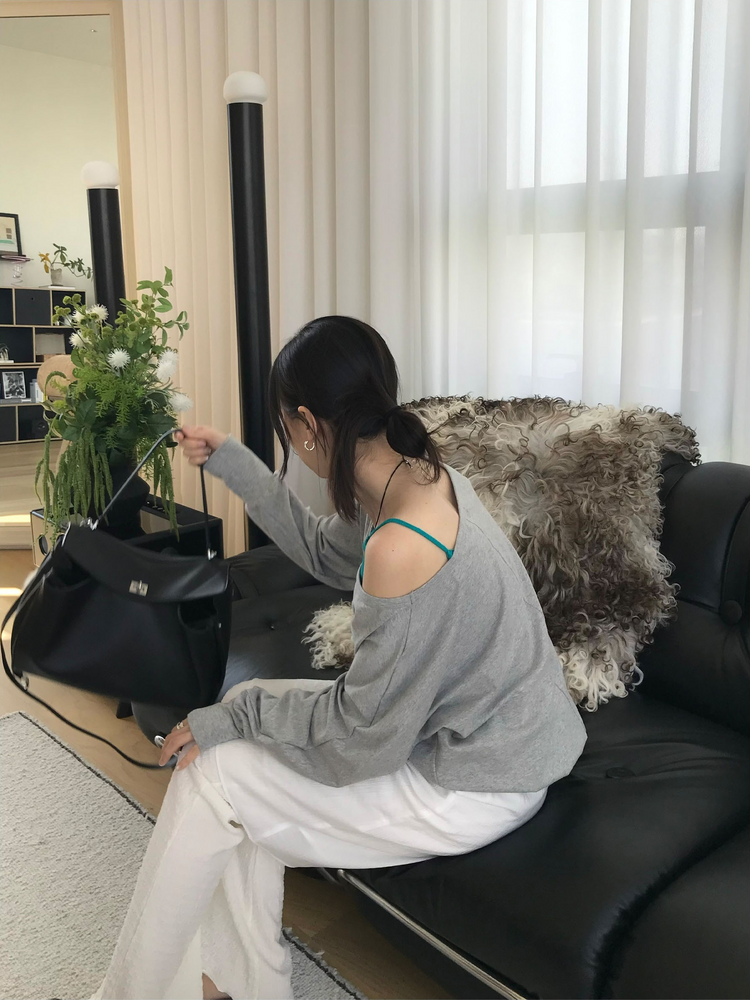 微透細腰頭抽繩半裙