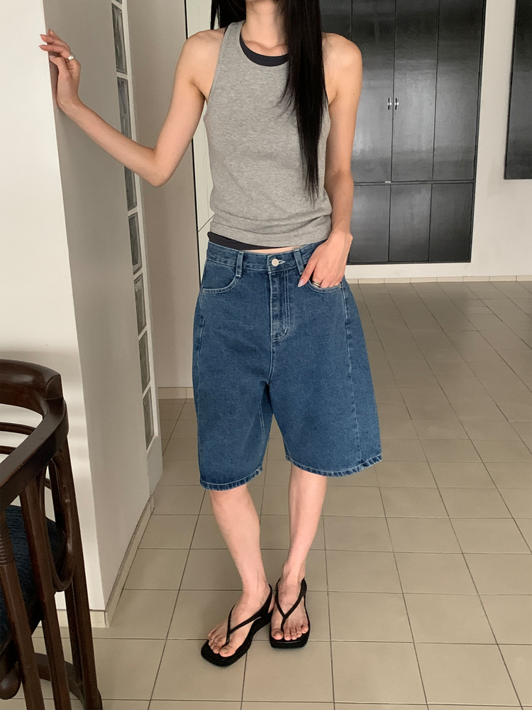 美挖背削肩細節背心