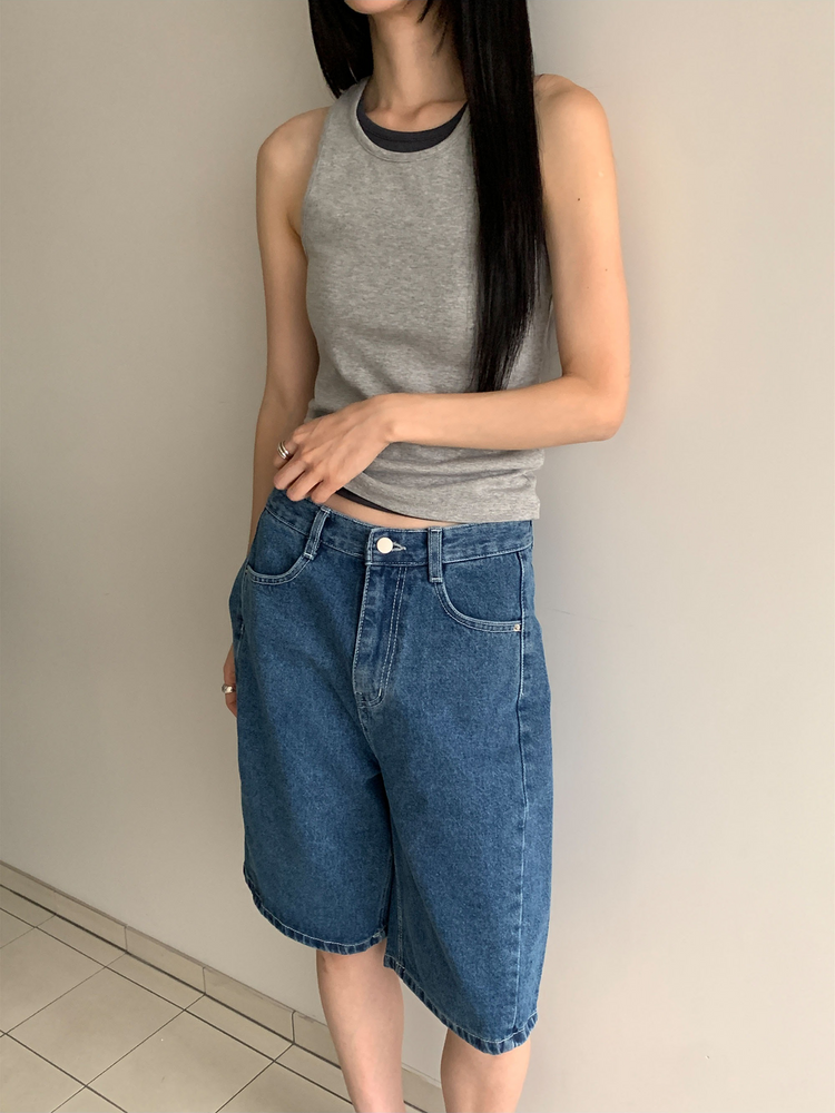 美挖背削肩細節背心