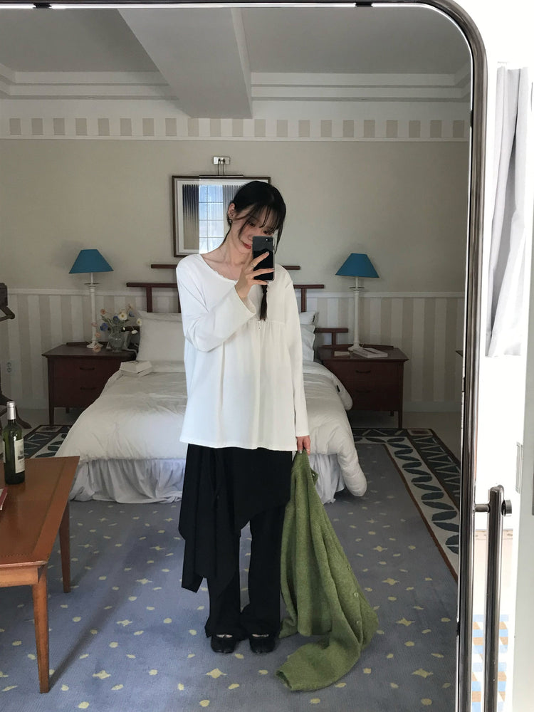 不規則綁帶細節兩件式裙褲