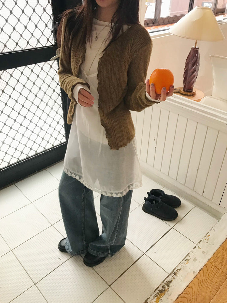 復古美刷色直闊腿牛仔褲