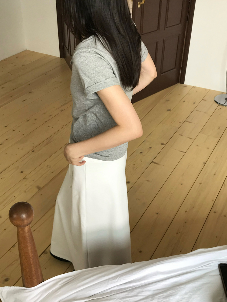 微傘簡約抽繩及踝棉裙
