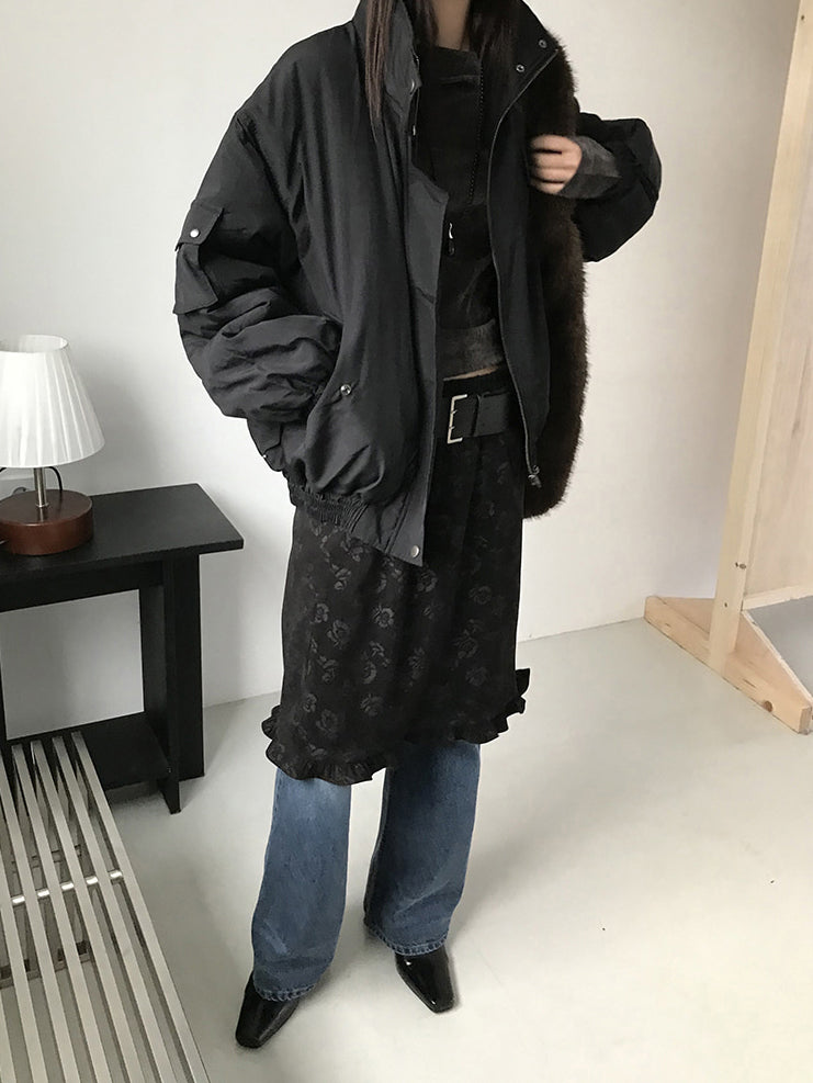 微透美肩絲絨質感上衣