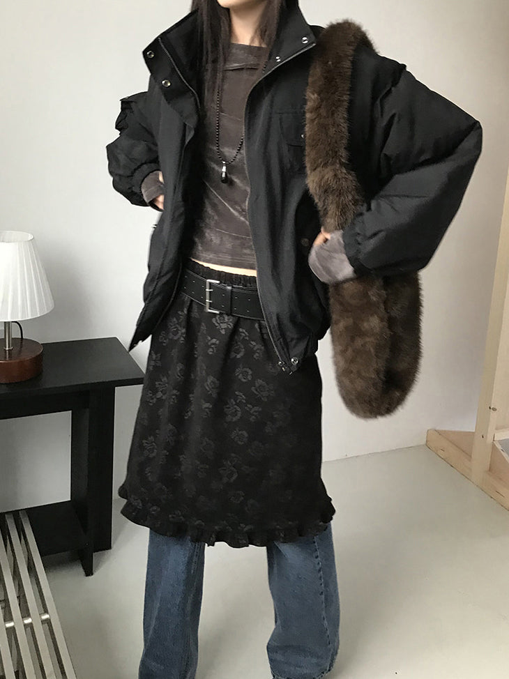 微透美肩絲絨質感上衣