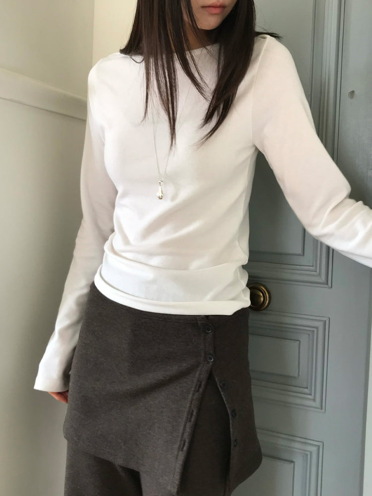 美色船領細節上衣