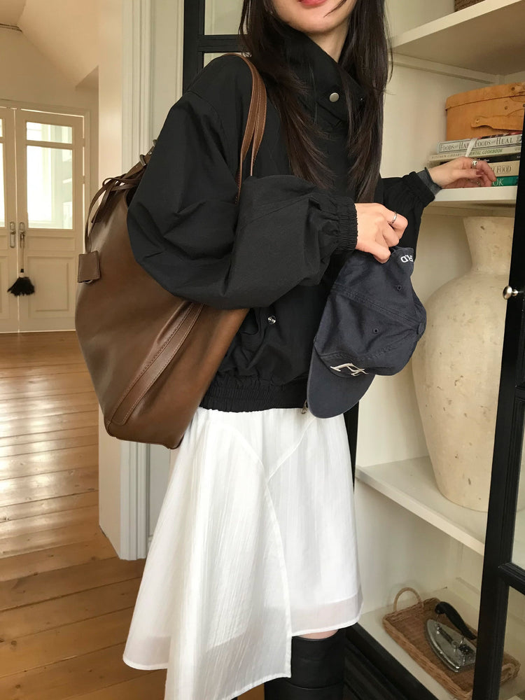復古立領雙拉鏈細節外套