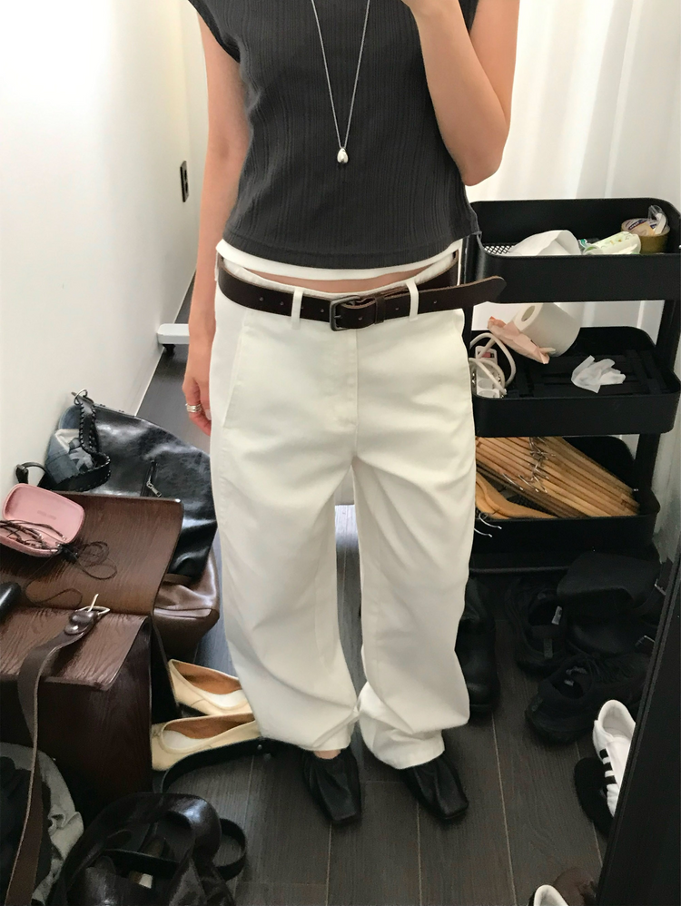內前壓線細節直褲