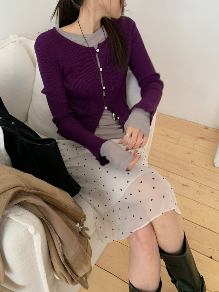 微透美色後開叉上衣