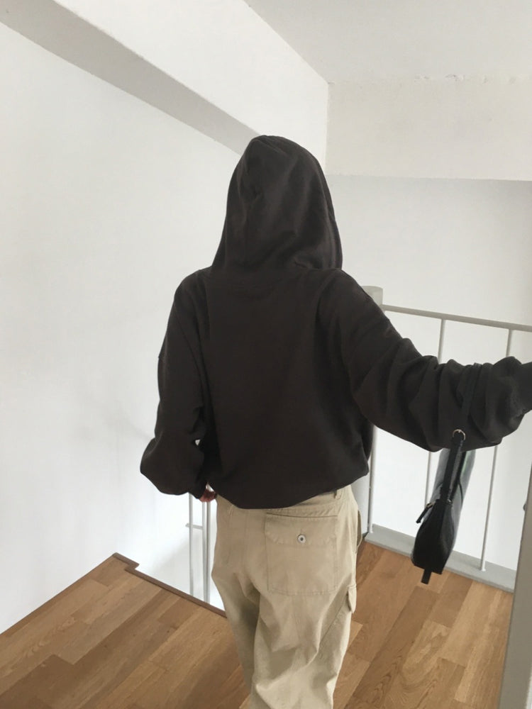 美色做舊字母連帽外套